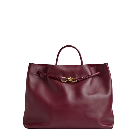 Bottega Veneta Medium Andiamo Bag Burgundy Leather With Gold Hardware Iconic Italian Design