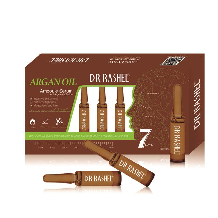 Dr.Rashel, Argan Oil Ampoule Serum, Anti-aging Complexion - 7 Ampoules x 2 ML - BEAUTY BAR