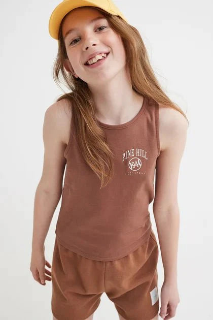 H&M 2-Pack Cotton Vest Tops Brown/Pine Hill - BEAUTY BAR