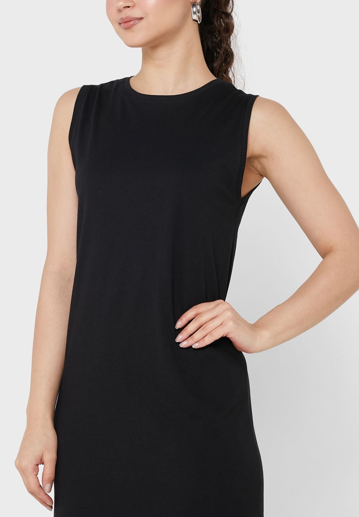 H&M Basic Long Dress Black - BEAUTY BAR