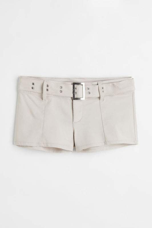 H&M Belted Shorts Light Taupe - BEAUTY BAR