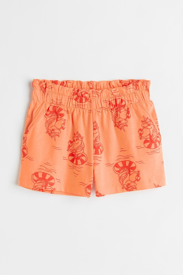 H&M Cotton Jersey Shorts Orange/Unicorns - BEAUTY BAR