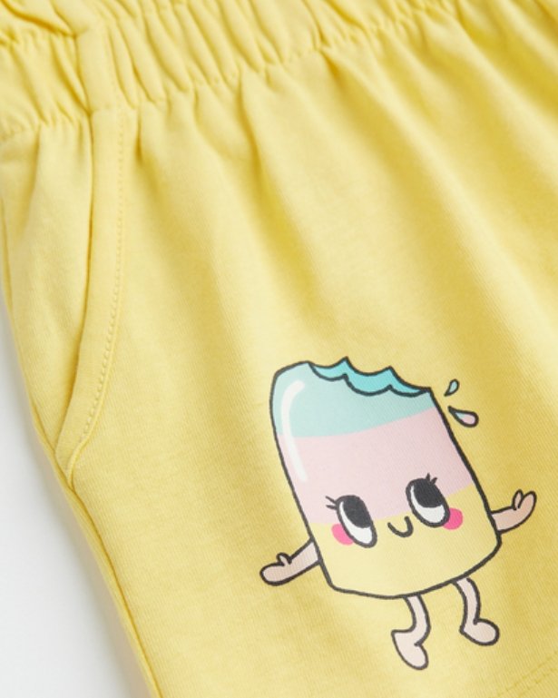 H&M Cotton Jersey Shorts Yellow/Ice lolly - BEAUTY BAR