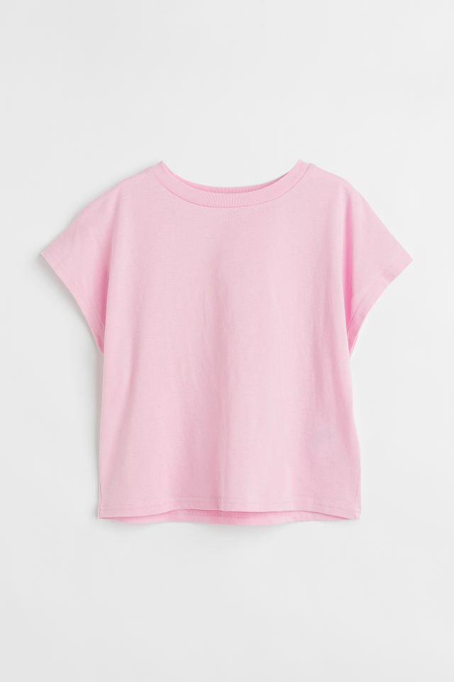 H&M Cotton Jersey Top Light Pink - BEAUTY BAR