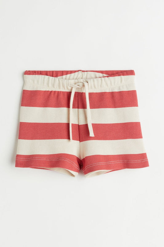 H&M Cotton Shorts Light Beige/Red Striped - BEAUTY BAR