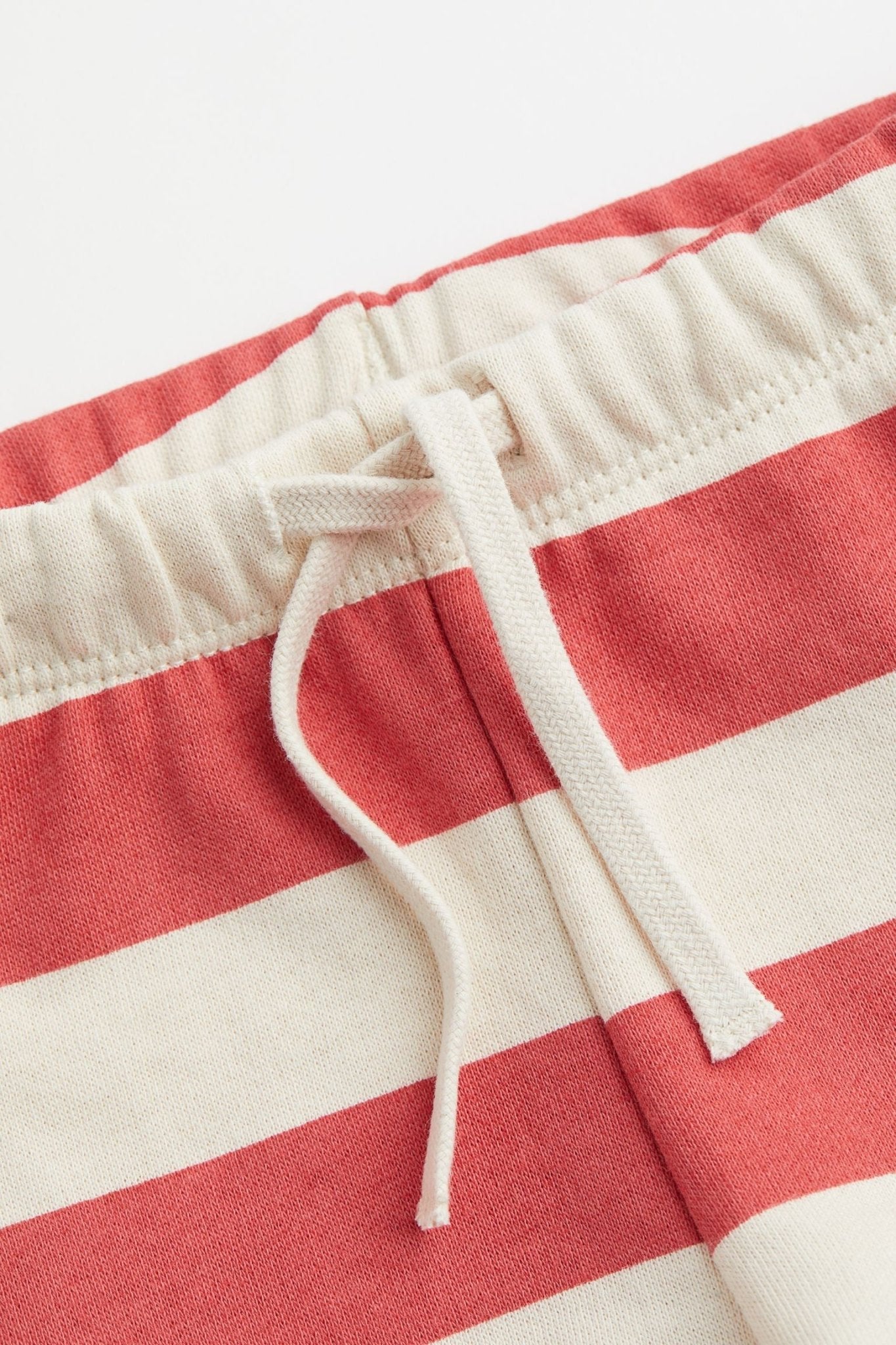 H&M Cotton Shorts Light Beige/Red Striped - BEAUTY BAR