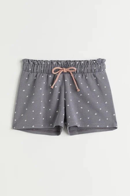 H&M Cotton Sweatshort Gray Floral - BEAUTY BAR