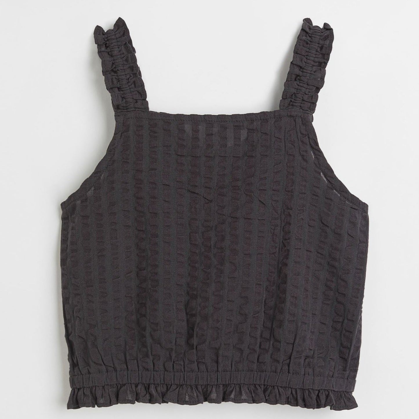 H&M Cropped Sleeveless Top Dark Grey - BEAUTY BAR