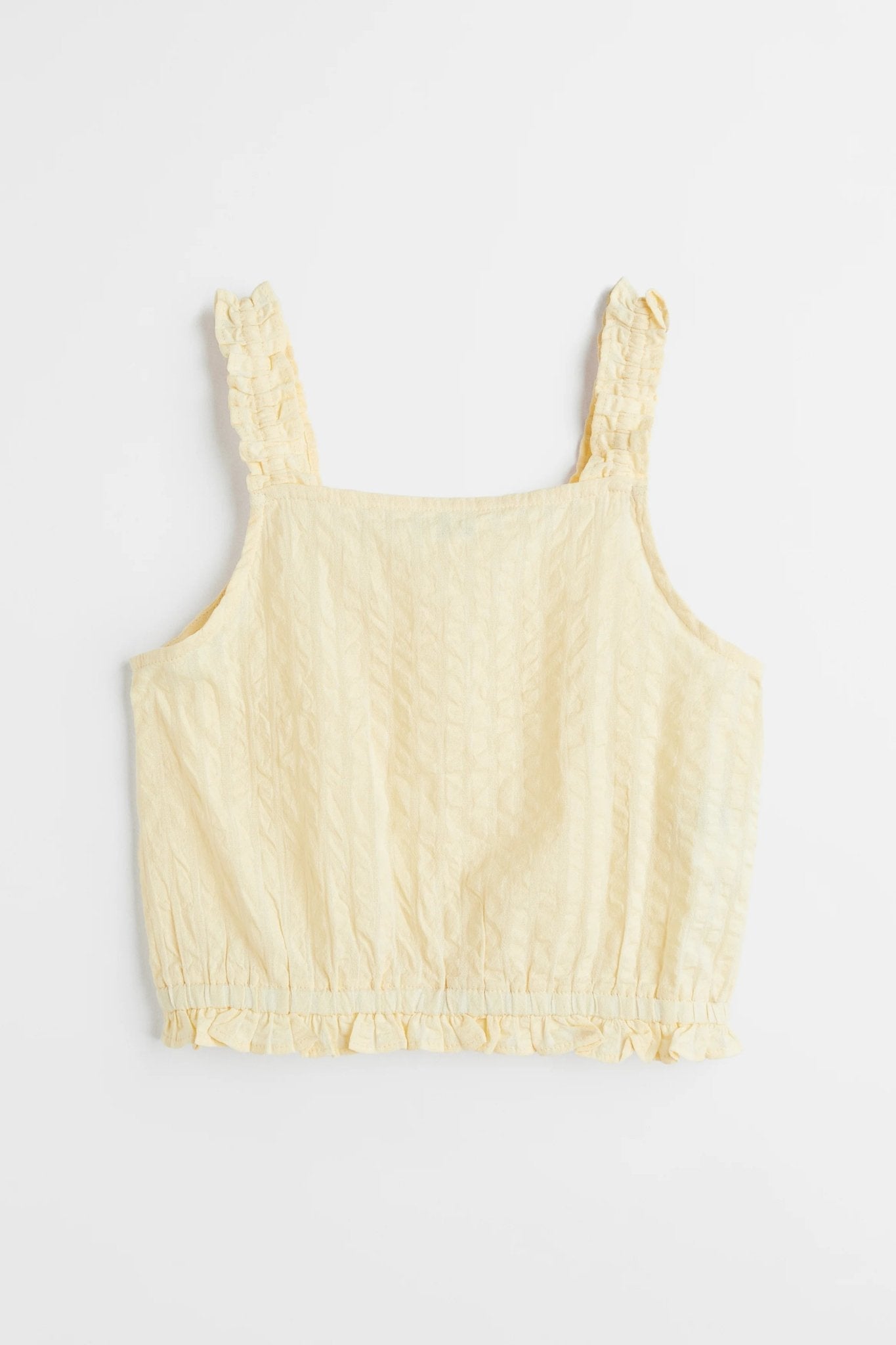 H&M Cropped Sleeveless Top Light Yellow - BEAUTY BAR