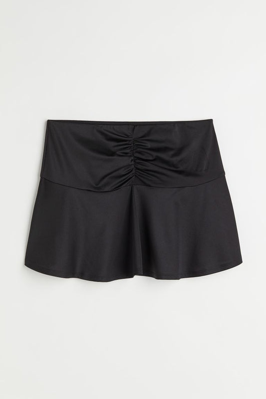 H&M Gathered Skirt Black - BEAUTY BAR