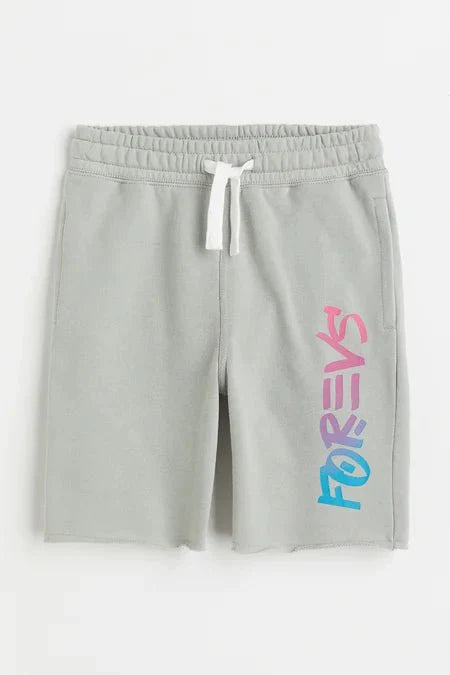 H&M Gray Motif-Detail Sweatshorts - BEAUTY BAR