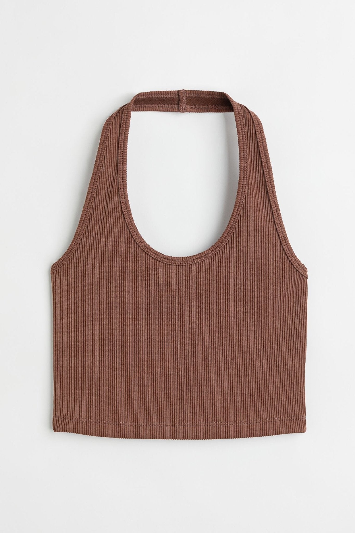H&M Halter Crop Top Brown - BEAUTY BAR