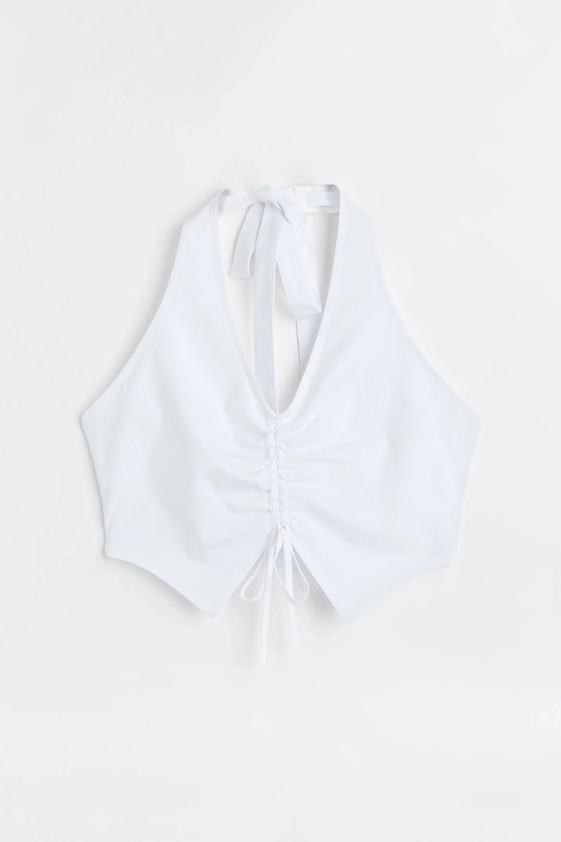 H&M Halterneck Drawstring Top White - BEAUTY BAR