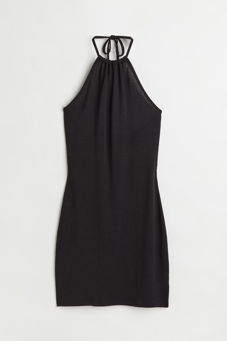 H&M Halterneck Dress Black - BEAUTY BAR