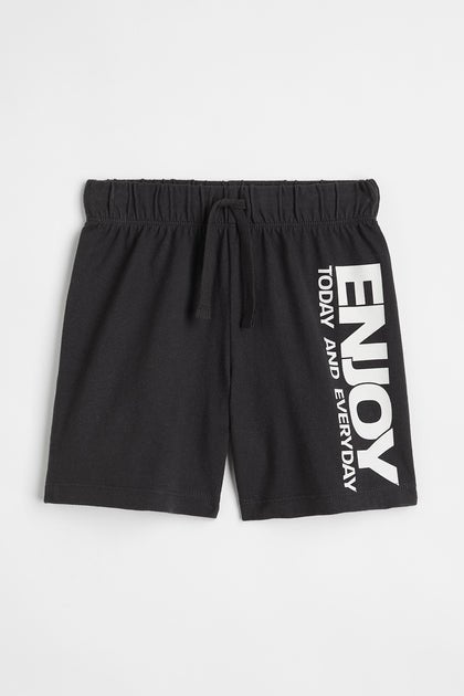 H&M Jersey Shorts Black-White - BEAUTY BAR