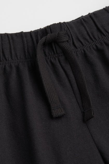 H&M Jersey Shorts Black-White - BEAUTY BAR