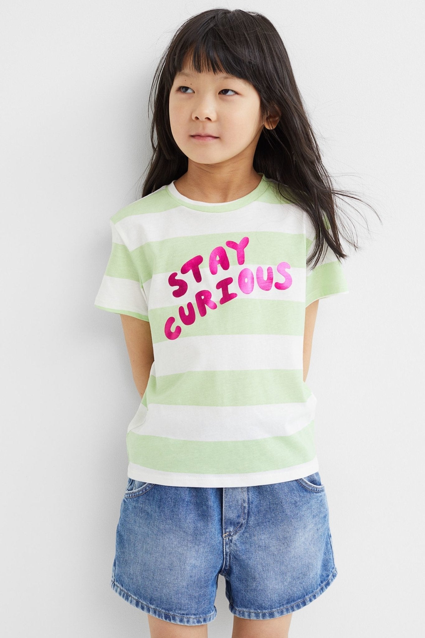 H&m Top Light green/Stay Curious - BEAUTY BAR