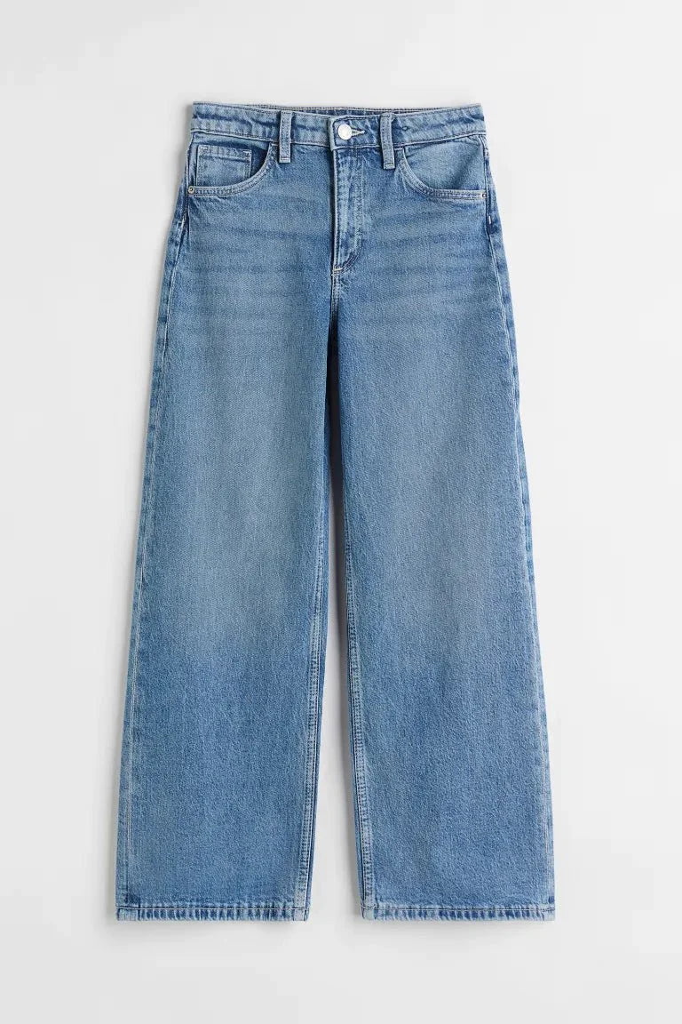 H&M Wide High Jeans Denim Blue - BEAUTY BAR