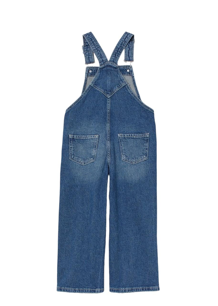 H&M Wide Leg Kids Dungarees Denim Blue - BEAUTY BAR