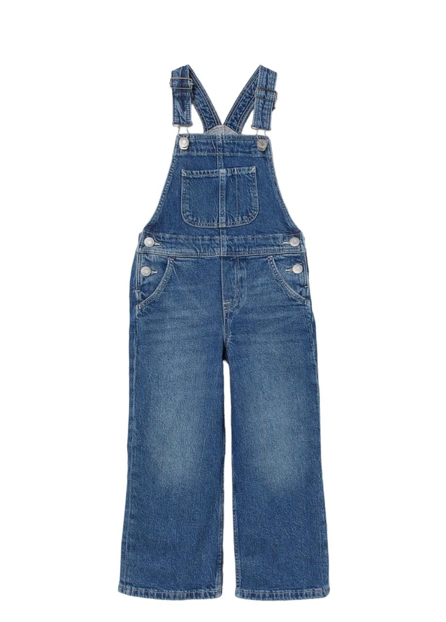 H&M Wide Leg Kids Dungarees Denim Blue - BEAUTY BAR