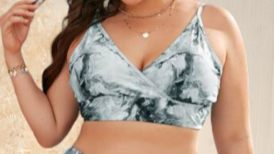 Black Two-Piece Tie Dye Bikini Swimsuit Set