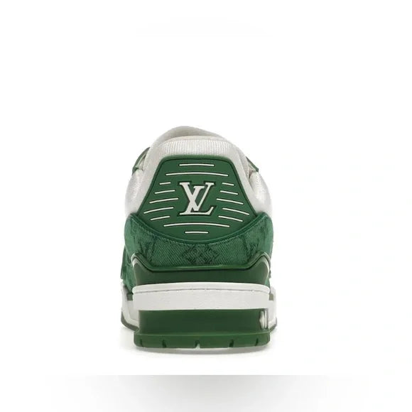 Louis Vuitton Trainer Green Monogram Denim White