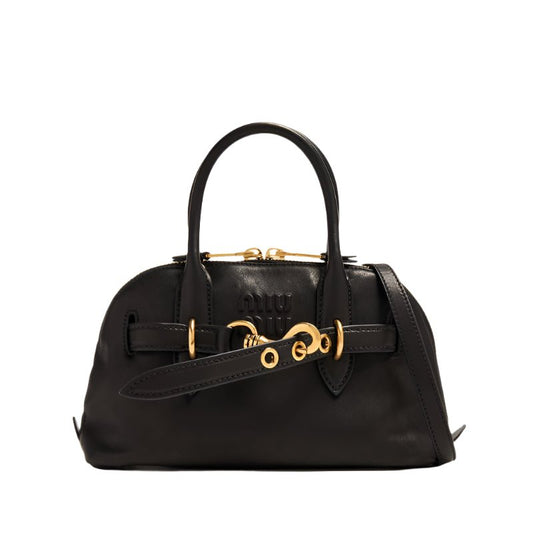 Miu Miu Aventure Leather Top-Handle Black Bag