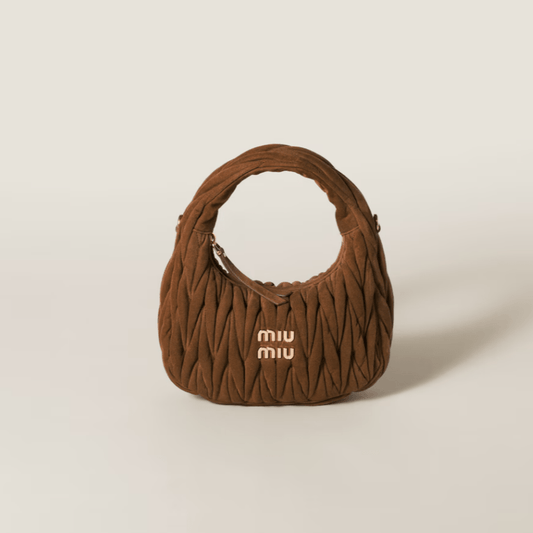 Miu Miu Wander Matelassé Suede Bag