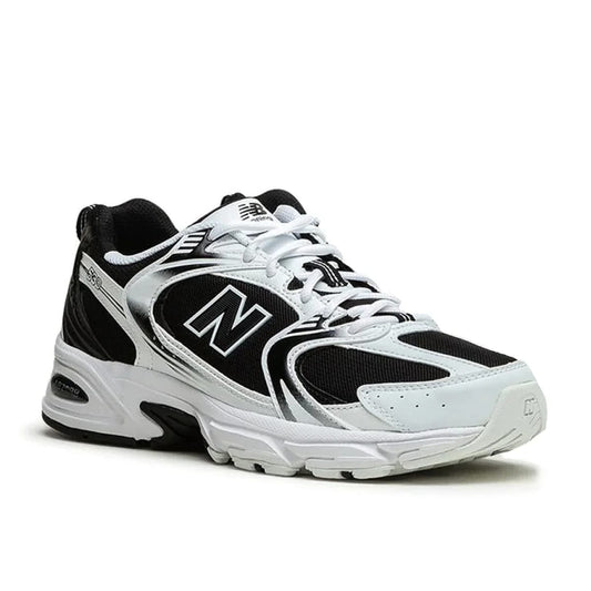 New Balance White & Black Sports Style Sneakers