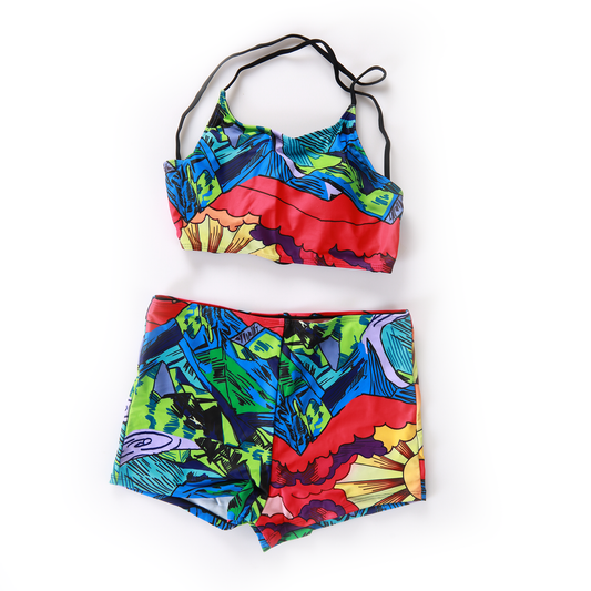 Leaf Print Two-Piece Bikini Set