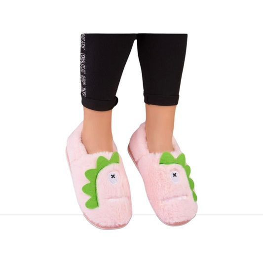 Pink Slipper In The Shape Of A Dinosaur