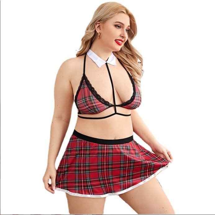 Plaid School Girl Lingerie Set