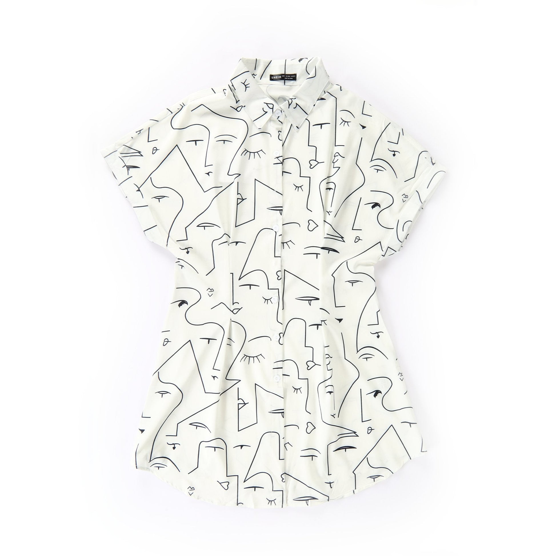 Short Elegant Dress With Shirt Collar - BEAUTY BAR