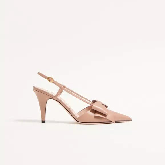 Valentino Bowow Slingback Pumps In Leather