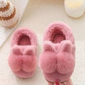 Warm Kashmir Kids Plush Slippers With Cute Ears - BEAUTY BAR