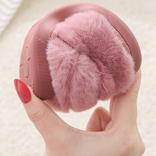 Warm Kashmir Kids Plush Slippers With Cute Ears - BEAUTY BAR