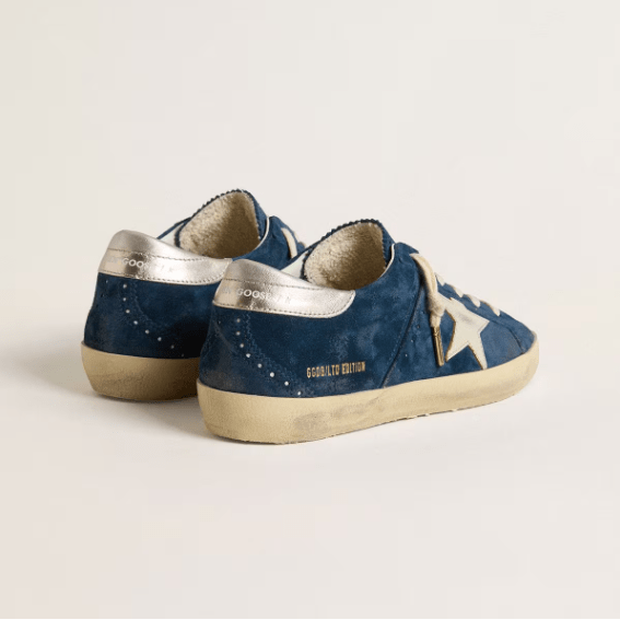 Women's Super-Star LTD in Blue Suede With White Star