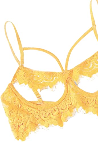 Yellow Lace Lingerie Without Lining - BEAUTY BAR