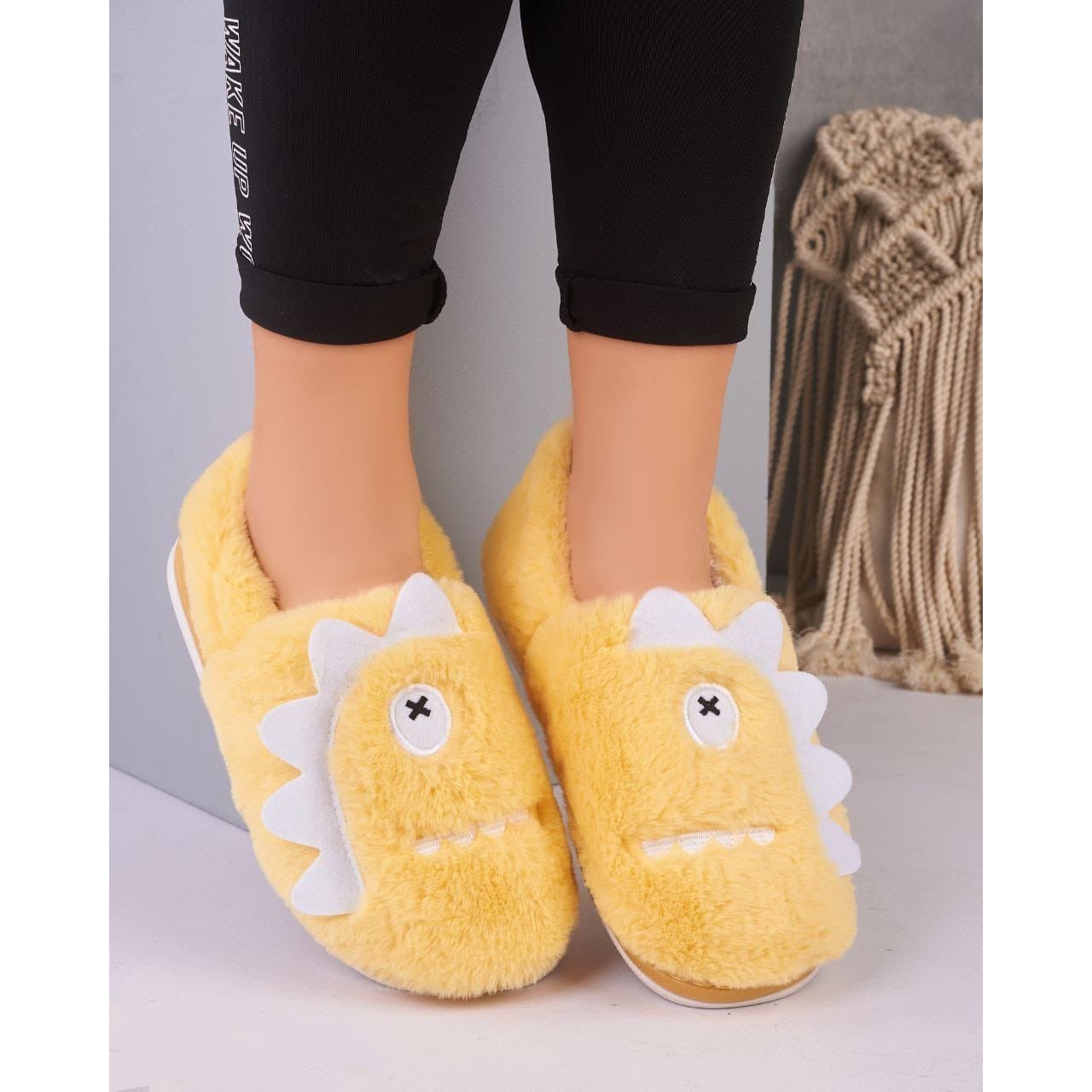 Yellow Slipper In The Shape Of A Dinosaur - BEAUTY BAR