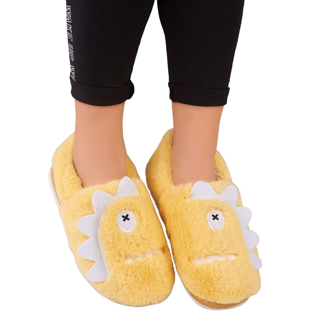 Yellow Slipper In The Shape Of A Dinosaur - BEAUTY BAR