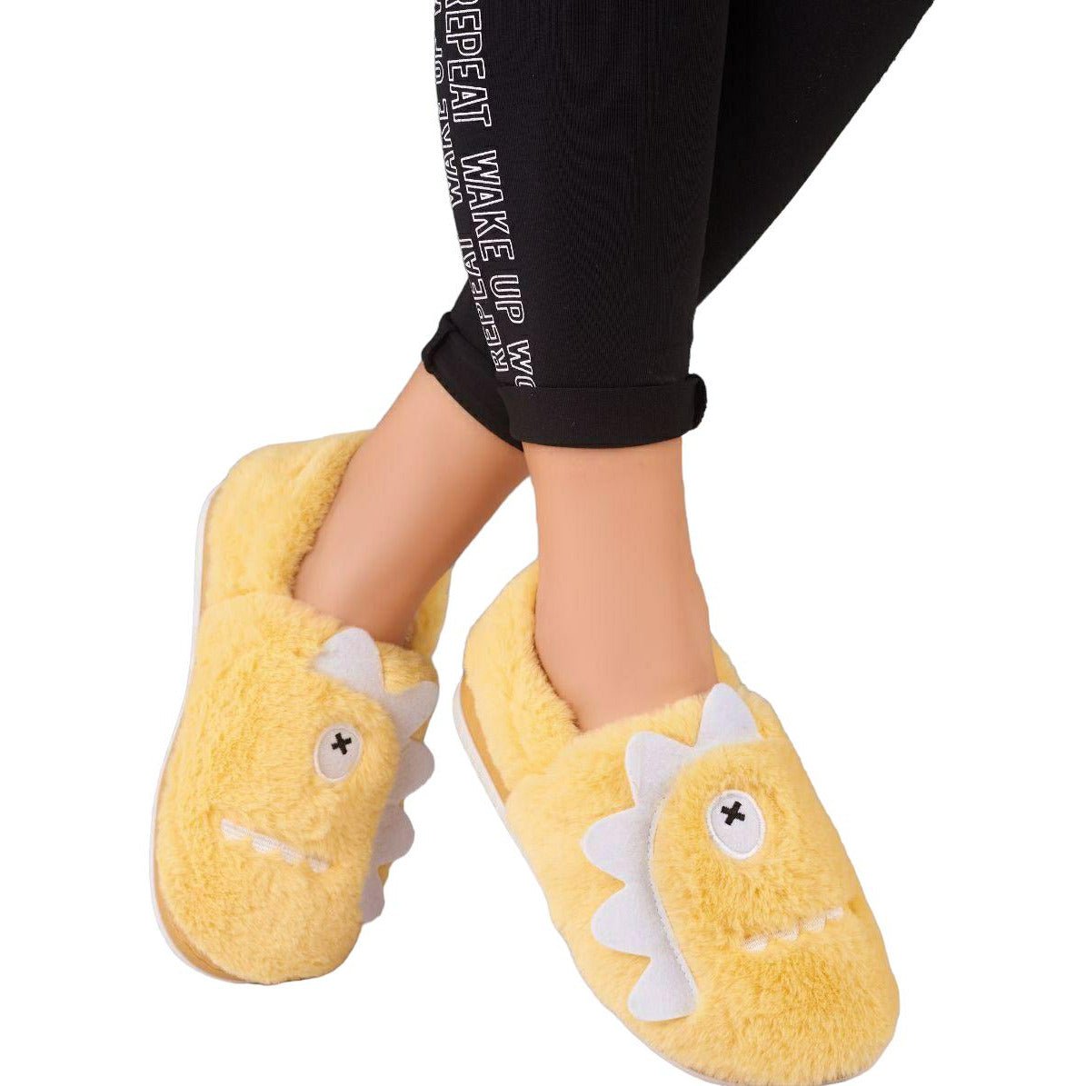 Yellow Slipper In The Shape Of A Dinosaur - BEAUTY BAR